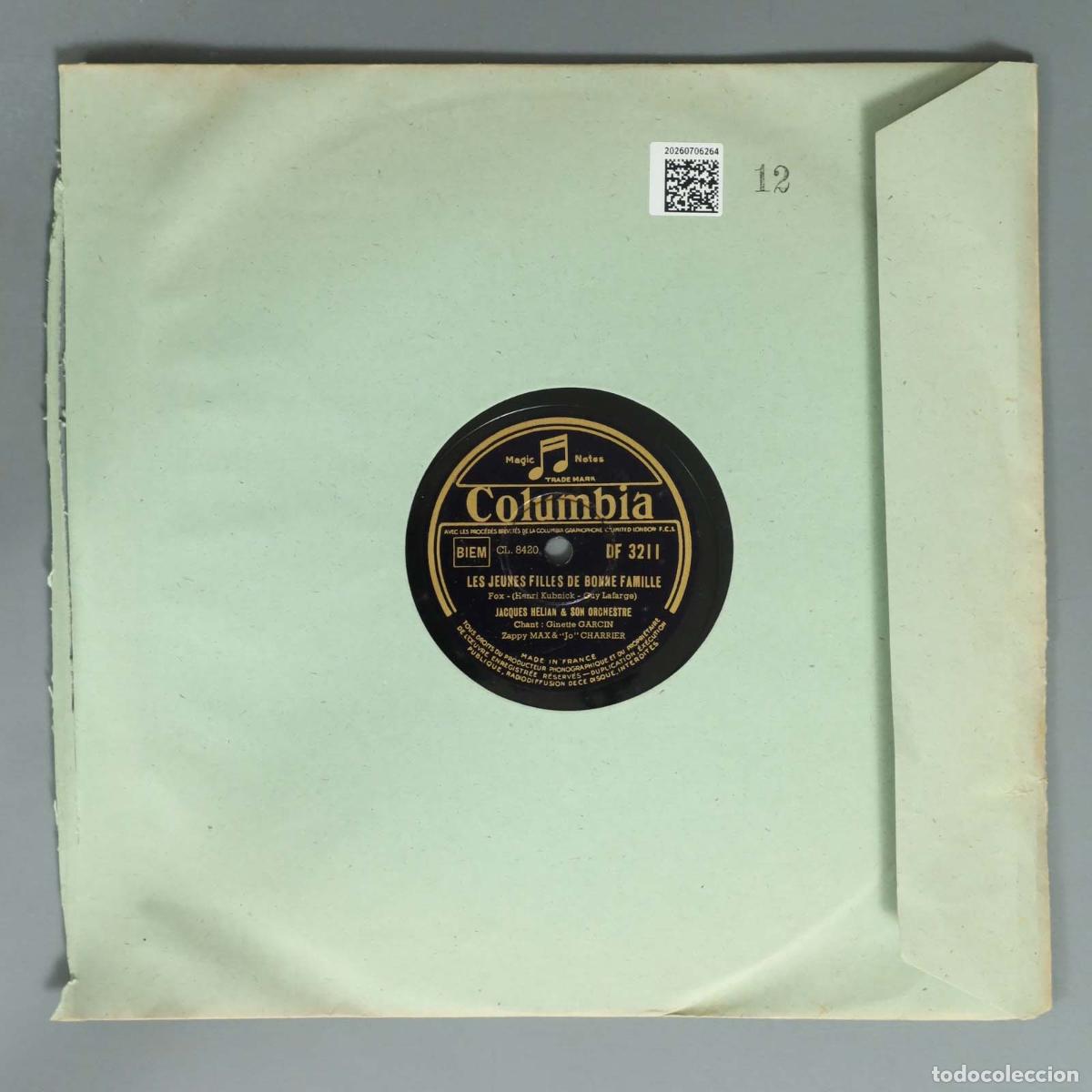 Discos de pizarra: DISCO DE PIZARRA. LA JEUNE VEUVE. JACQUES HELIAN - Foto 2