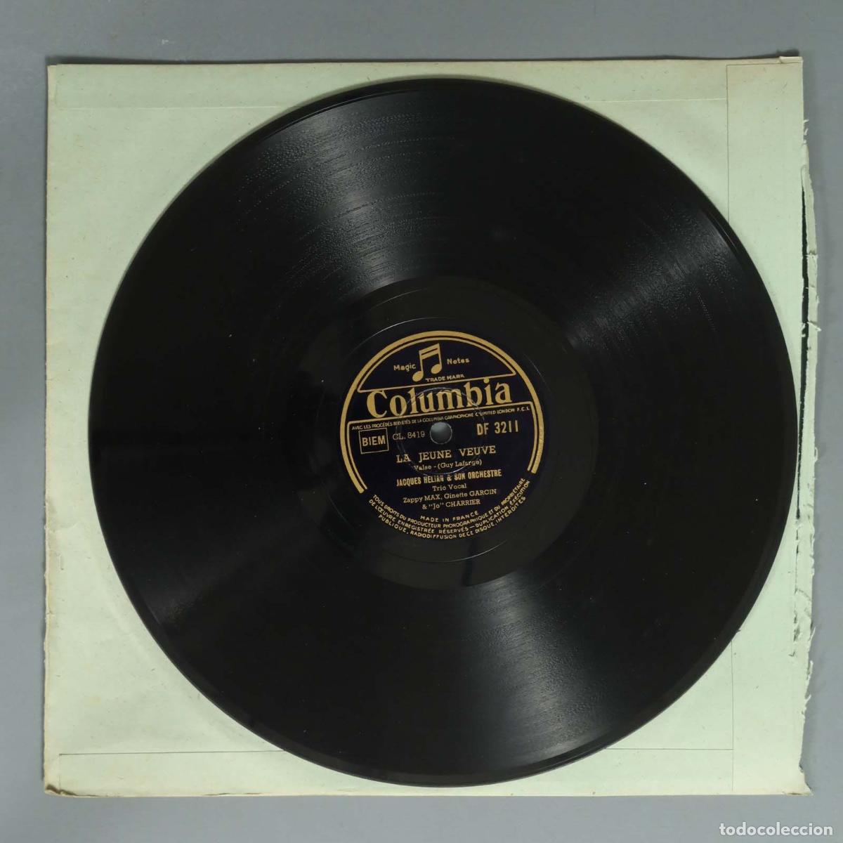 Discos de pizarra: DISCO DE PIZARRA. LA JEUNE VEUVE. JACQUES HELIAN