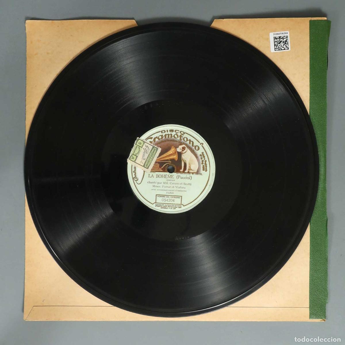 Discos de pizarra: DISCO DE PIZARRA. LA BOHEME. PUCCINI. CARUSO SCOTTI. PARIS FARRAR