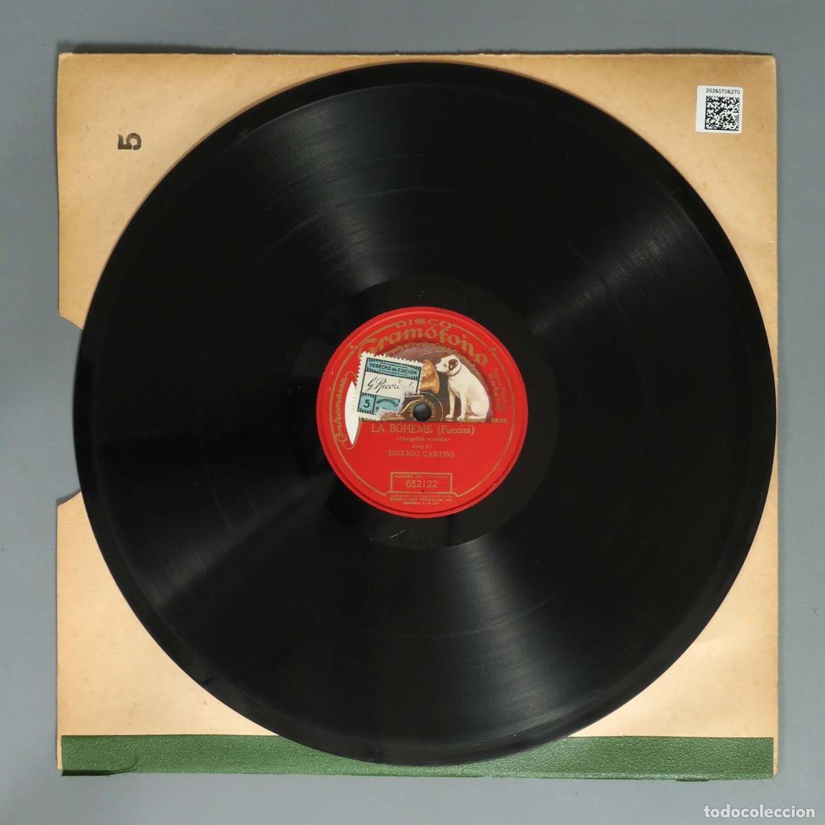Discos de pizarra: DISCO DE PIZARRA. LA BOHEME. PUCCINI CARUSO