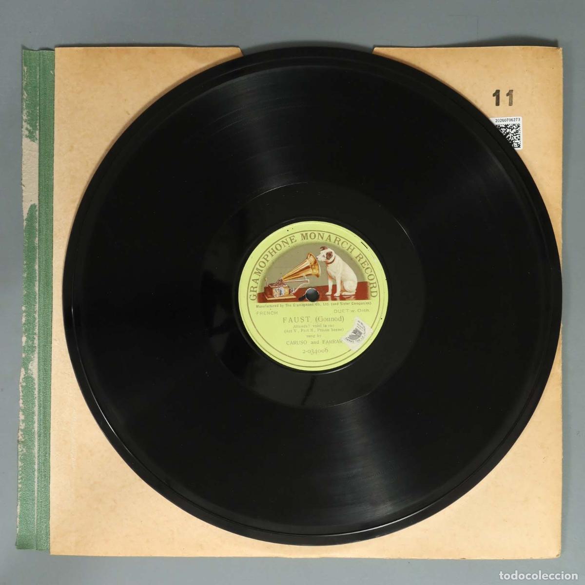 Discos de pizarra: DISCO DE PIZARRA. FAUST GOUNOD. CARUSO FARRAR. ACT V PART II