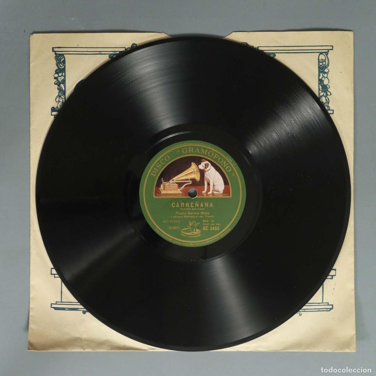Discos de pizarra: DISCO DE PIZARRA. CARRE&Ntilde;ANA. AL PASAR POR EL PUERTO. OBDULIA ALVAREZ. PEDRO GARCIA MATA