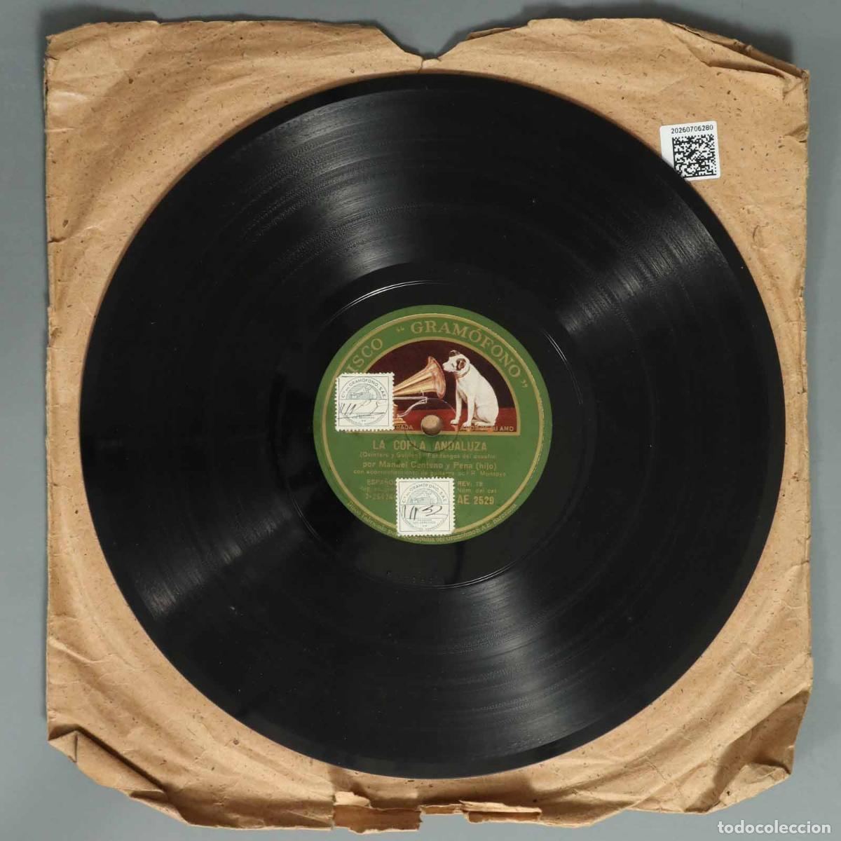 Discos de pizarra: DISCO DE PIZARRA. LA COPLA ANDALUZA. MANUEL CENTENO Y PENA