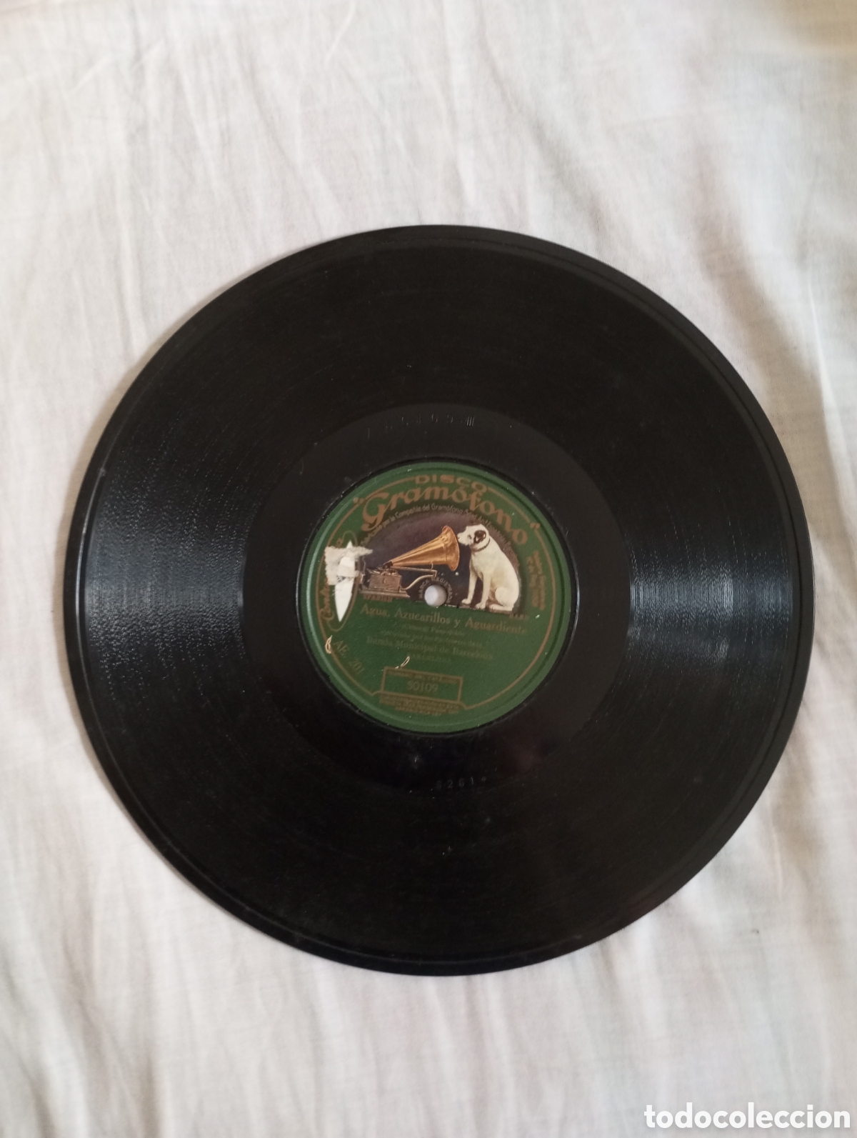 Discos de pizarra: Disco gram&oacute;fono el pollo tejada y agua,azucarillo y aguardiente banda municipal de barcelona