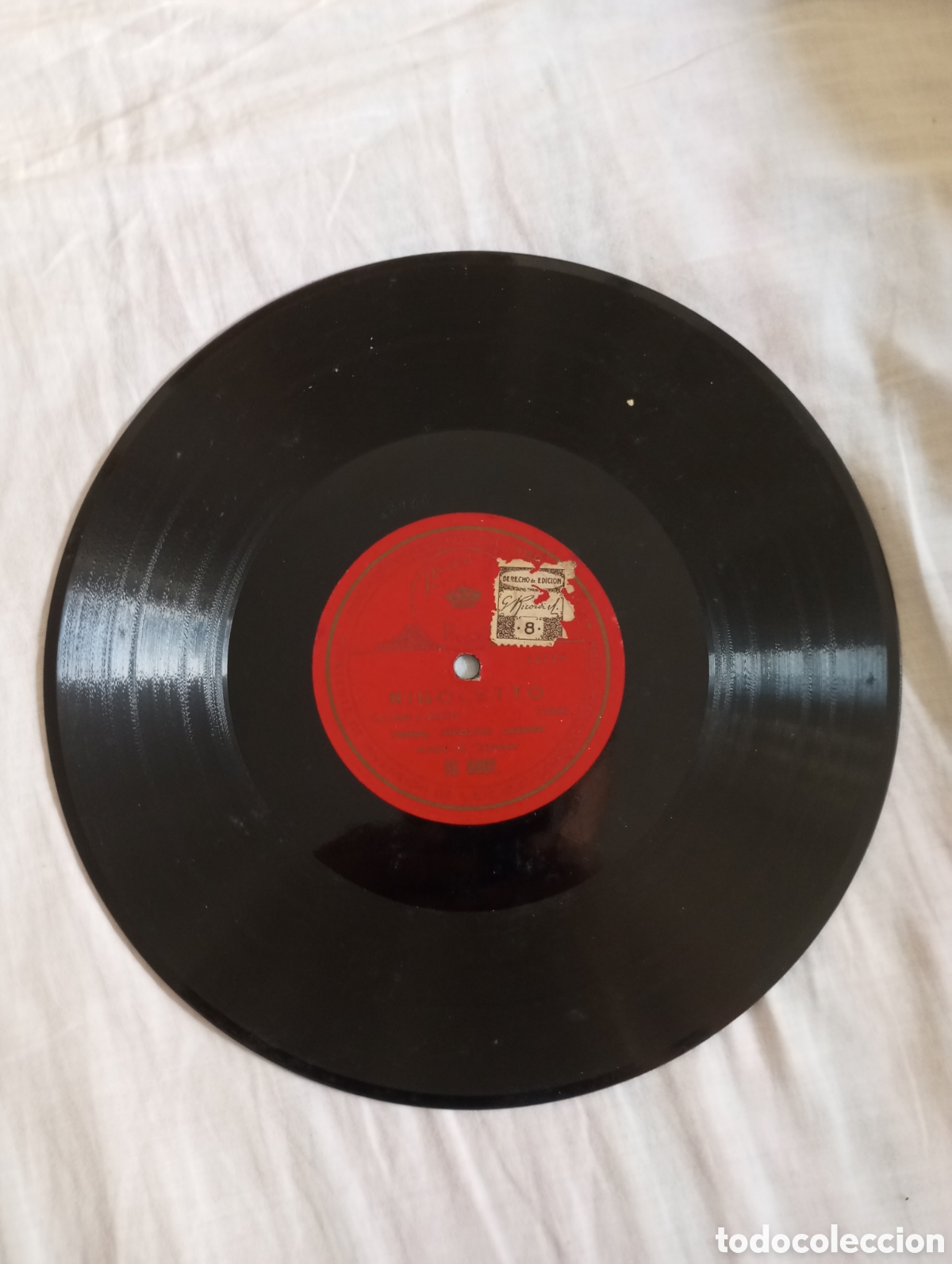 Discos de pizarra: Disco pizarra Rigoletto Hip&oacute;lito lazaro Royal Record