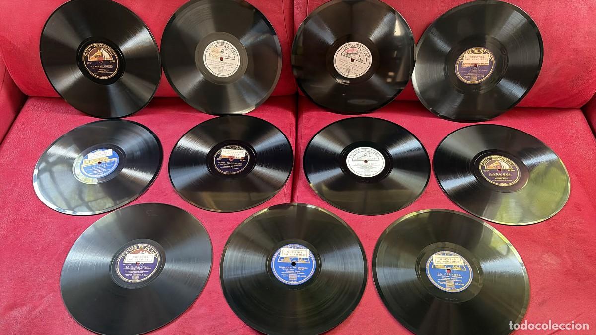 Discos de pizarra: Lote de 11 discos de pizarra 78 rpm interpretados por D&ntilde;a. Concha Piquer
