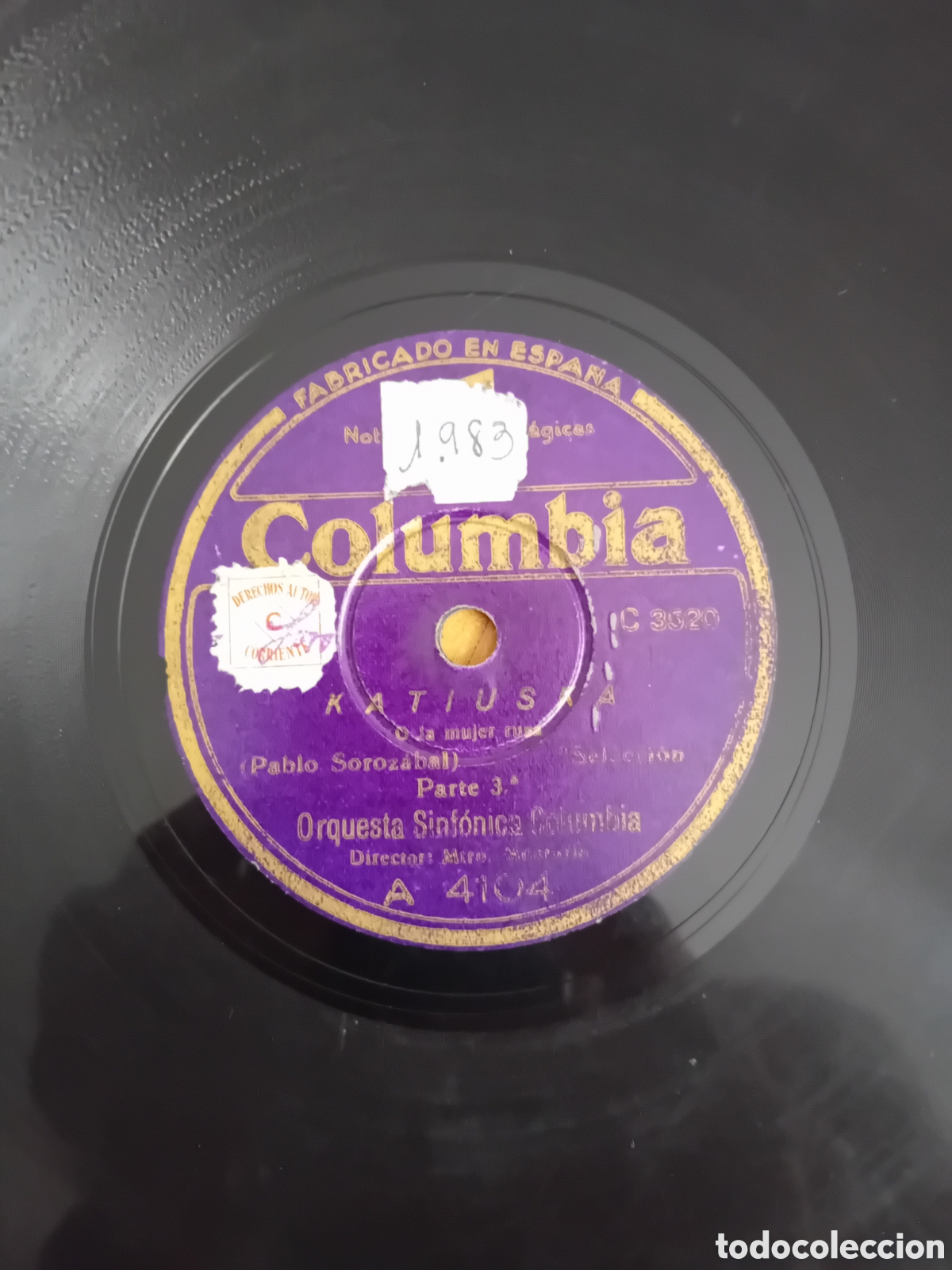Discos de pizarra: KATIUSKA. ORQUESTA SINFONICA COLUMBIA - Foto 2