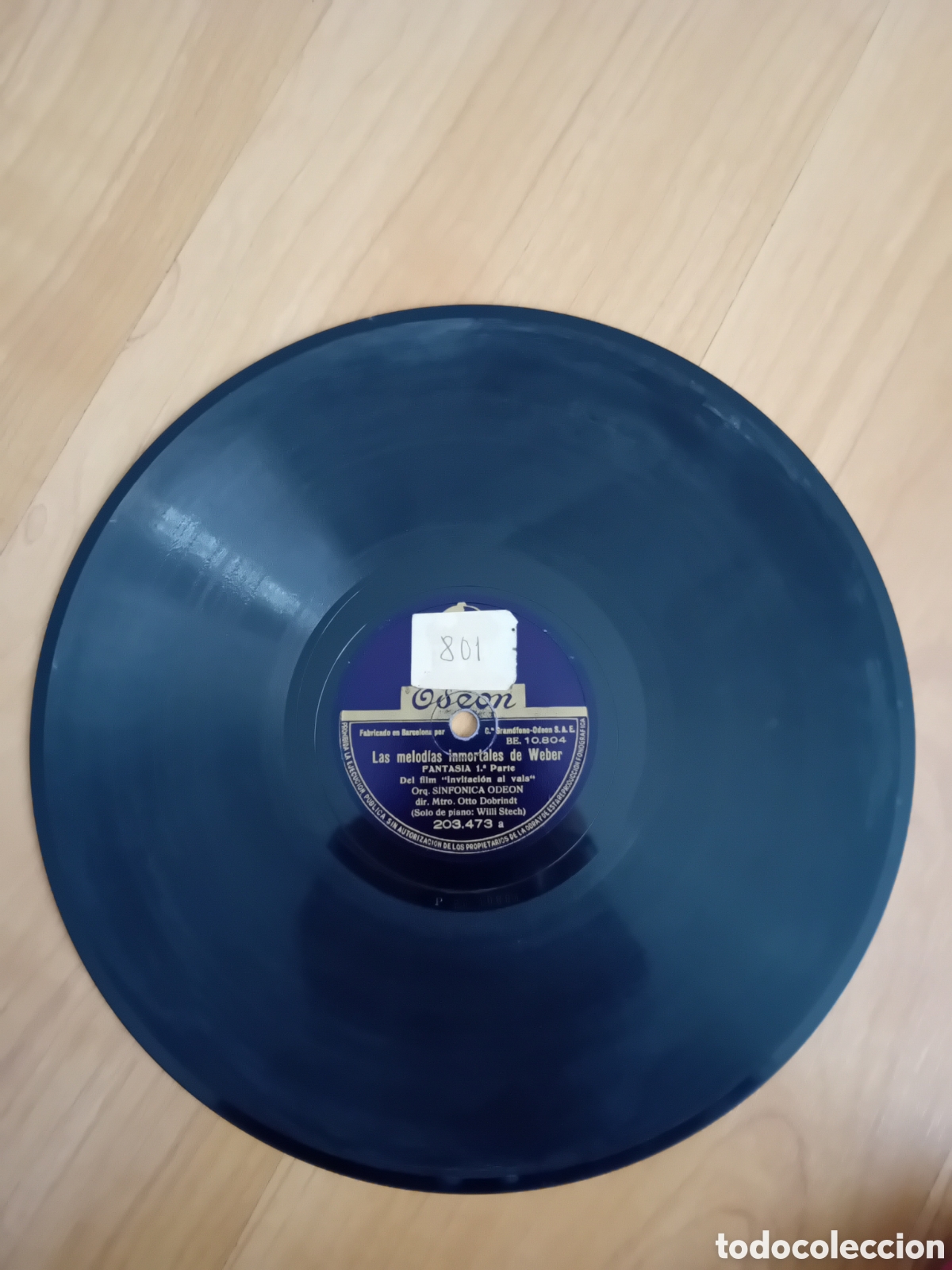 Discos de pizarra: LAS MELODIAS INMORTALES DE WEBER. SINFONICA ODEON