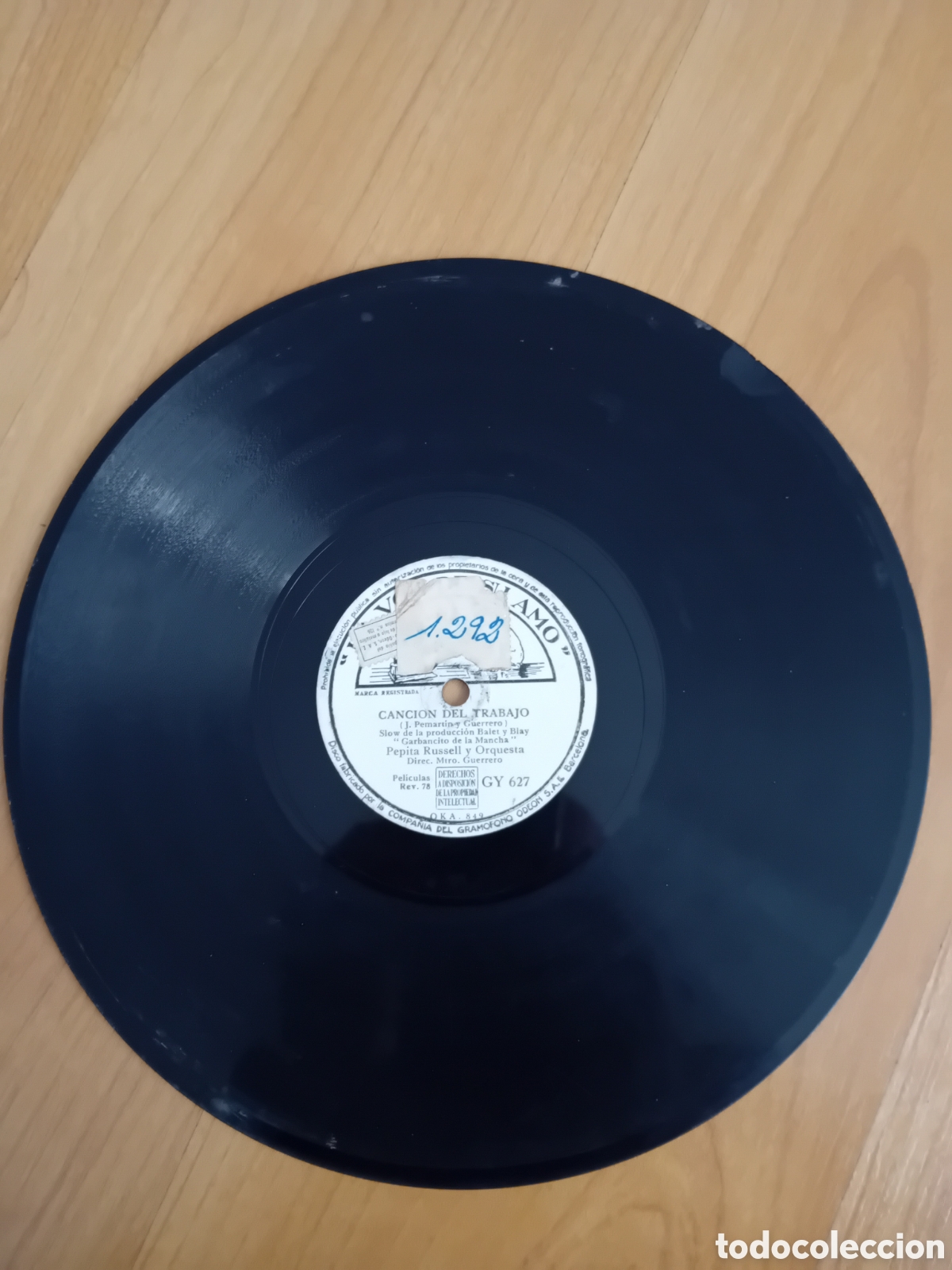 Discos de pizarra: CAYETANO RENOM. VALS Y MARCHA DE LA ESPADA. PEPITA RUSSELL. CANCION DEL TRABAJO