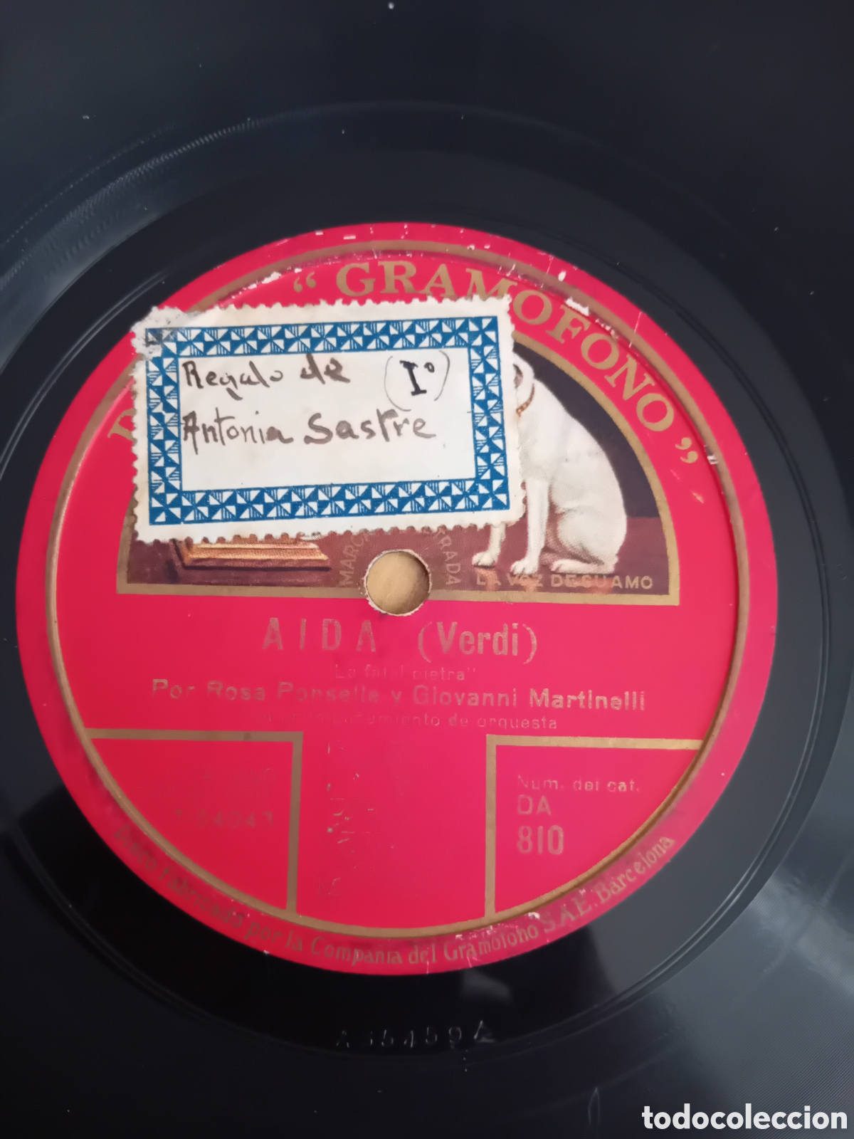 Discos de pizarra: ROSA PONSELLE Y GIOVANNI MARTINELLI. AIDA VERDI - Foto 2
