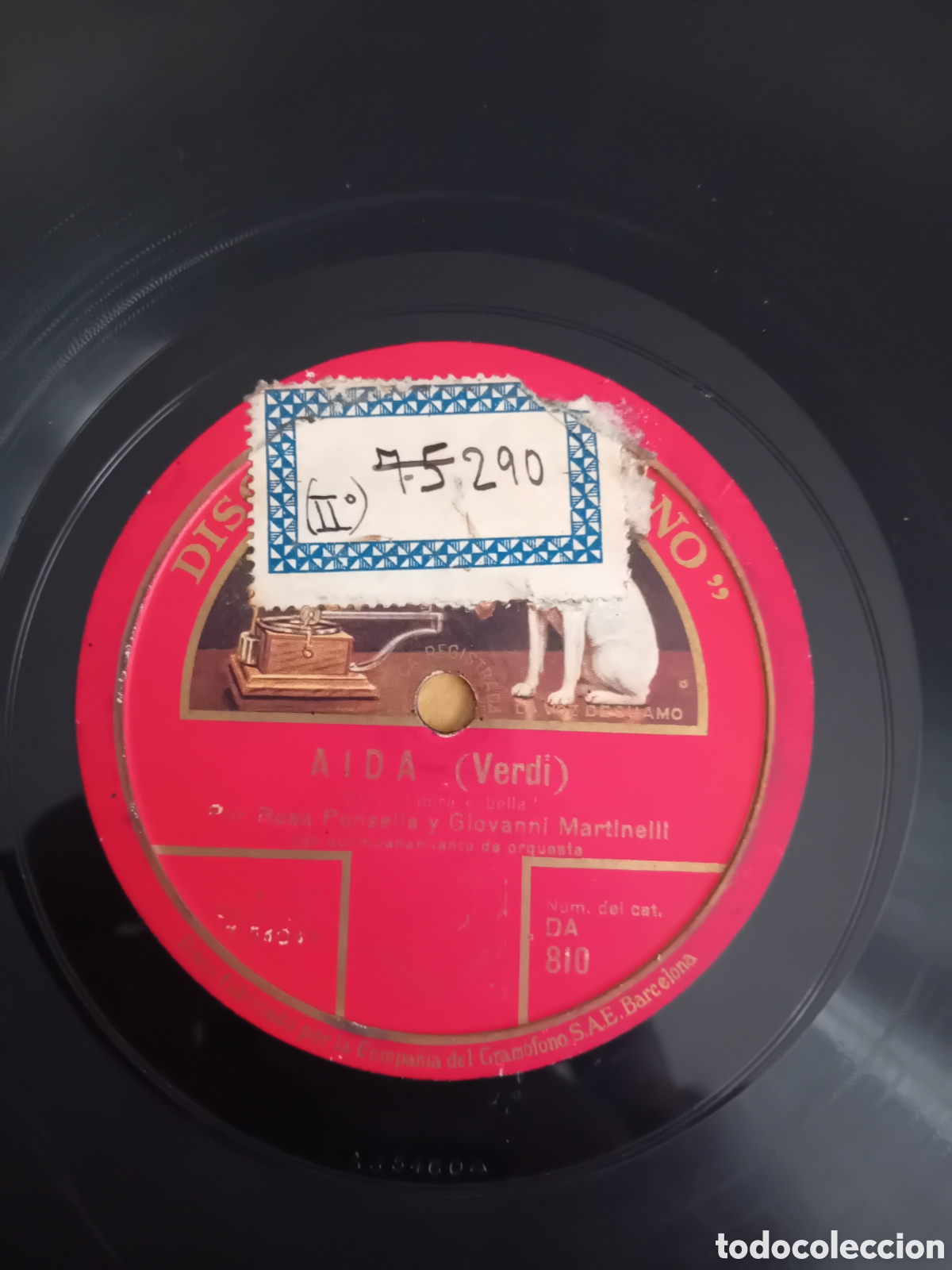 Discos de pizarra: ROSA PONSELLE Y GIOVANNI MARTINELLI. AIDA VERDI - Foto 5