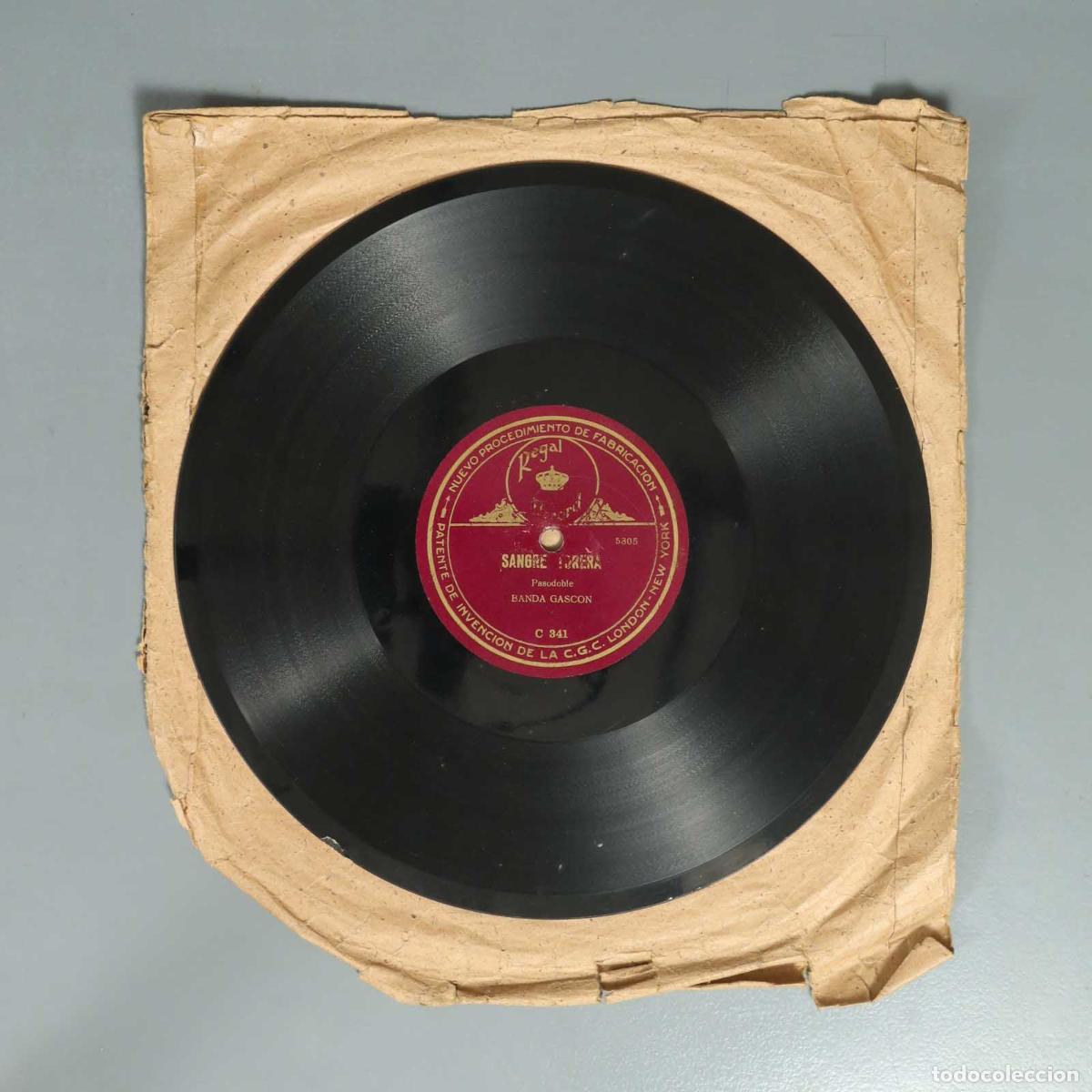 Discos de pizarra: DISCO DE PIZARRA. SANGRE TORERA. QUIEBROS Y REQUIEBROS. BANDA GASCON