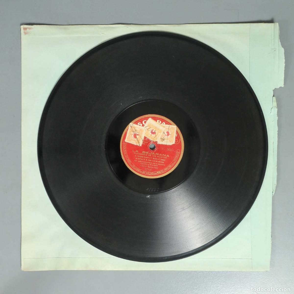 Discos de pizarra: DISCO DE PIZARRA. LA BEJARANA PASODOBLE DE LOS QUINTOS. ( DUO DE INESILLA Y BLASILLO ) ( RONDALLA