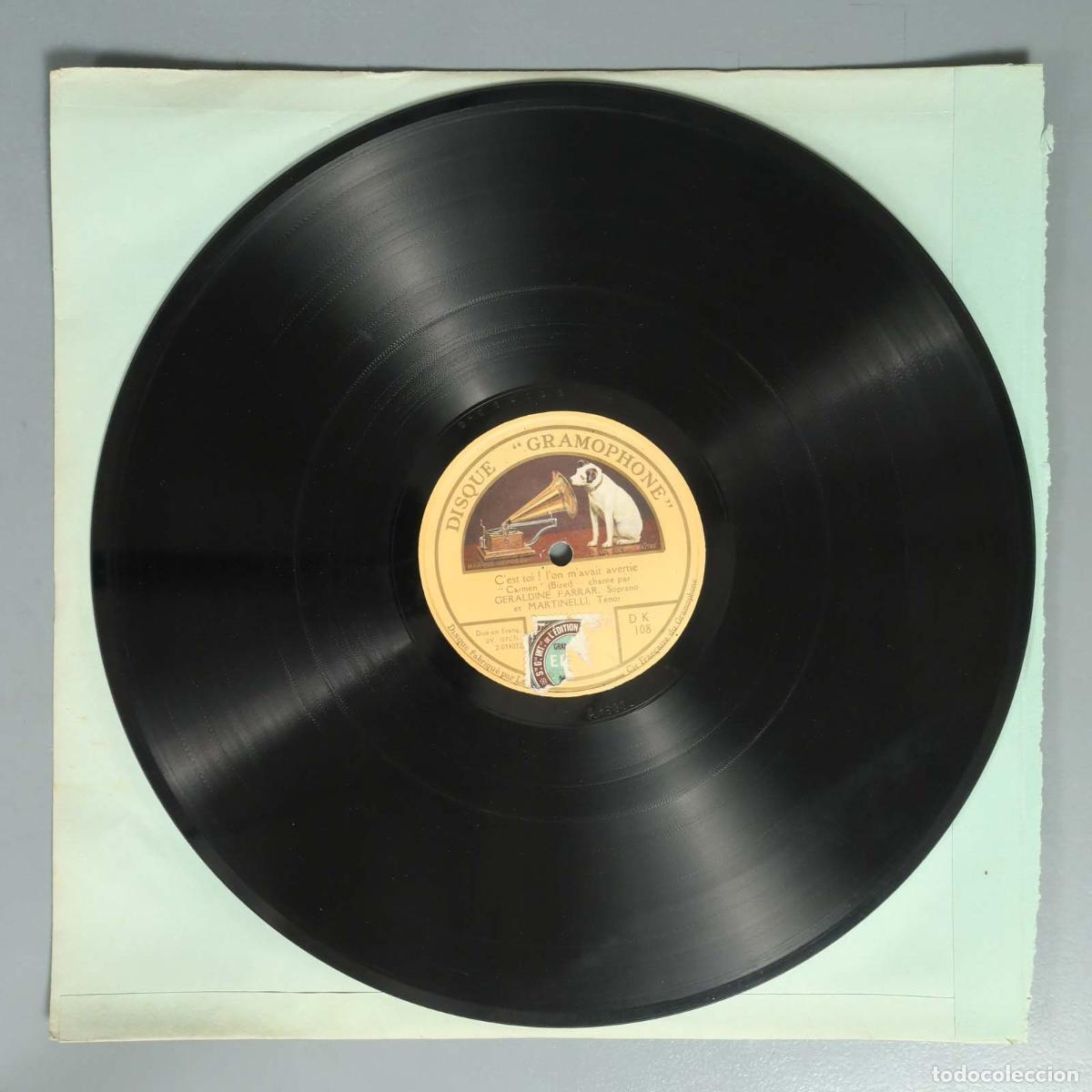 Shellac Records: DISCO DE PIZARRA. SELECCION CARMEN BIZET. GERALDINE FARRAR. MARTINELLI