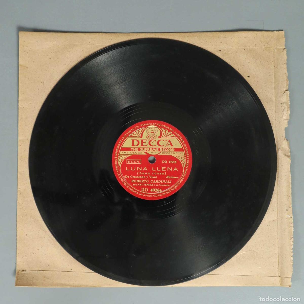 Shellac Records: DISCO DE PIZARRA. LUNA LLENA. DONDE ME LLEVA EL CORAZON. ROBERTO CARDINALI