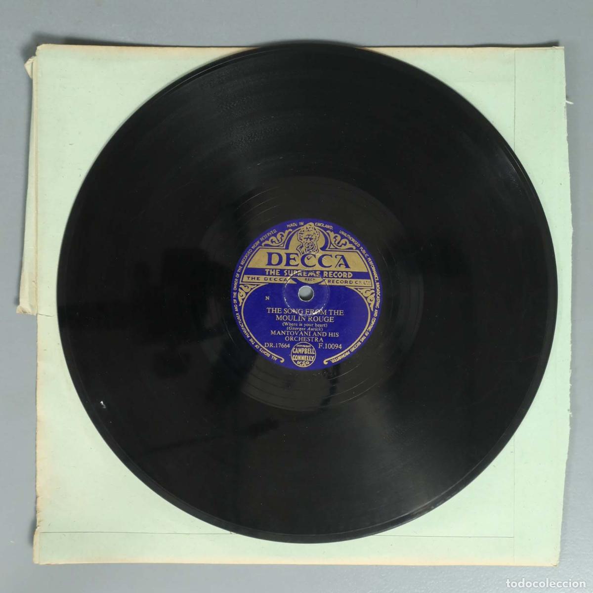 Discos para gramofone: DISCO DE PIZARRA. THE SONG FROM THE MOULIN ROUGE. MANTONAVI