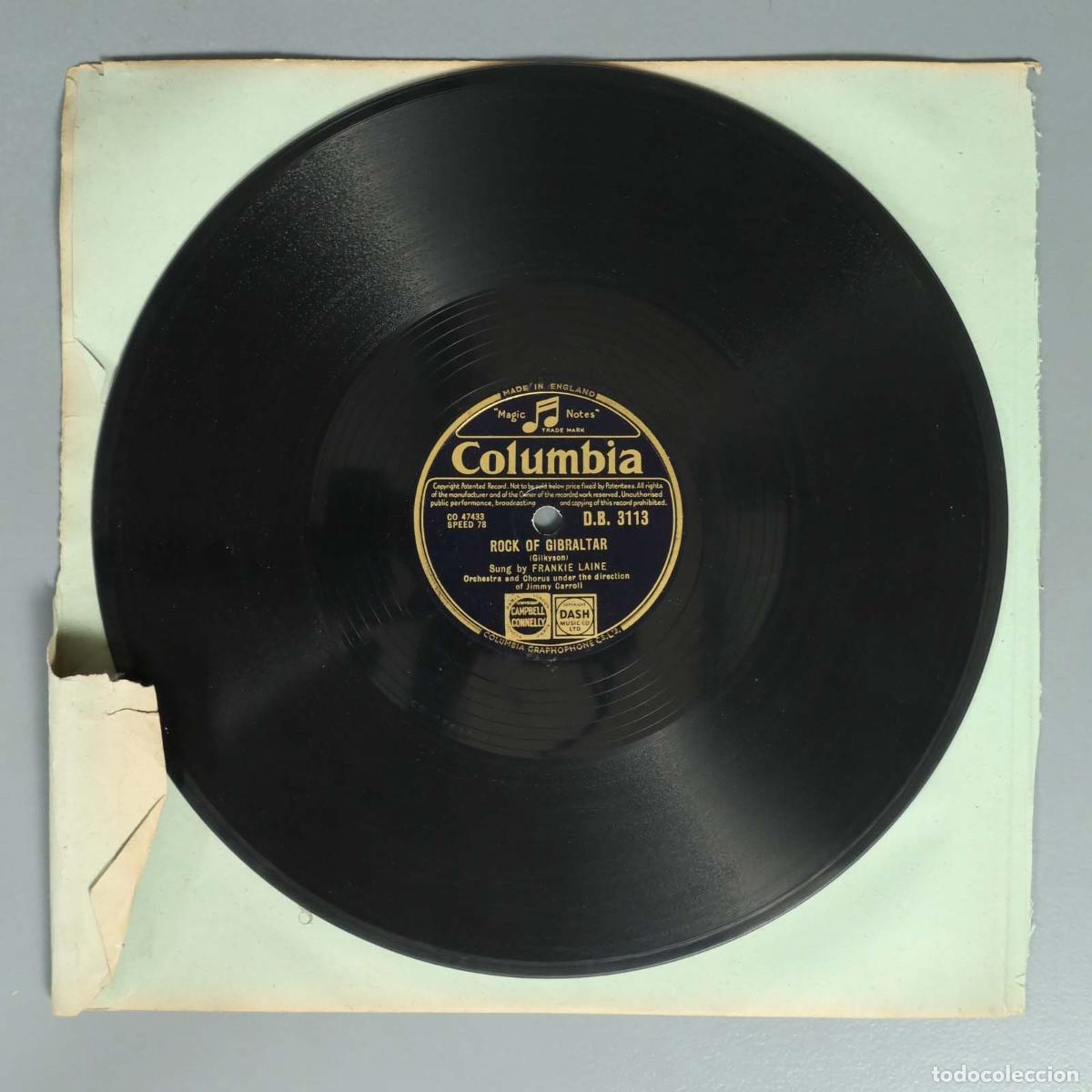 Discos para gramofone: DISCO DE PIZARRA. ROCK OF GIBRALTAR. HIGH MOON. FRANKIE LAINE