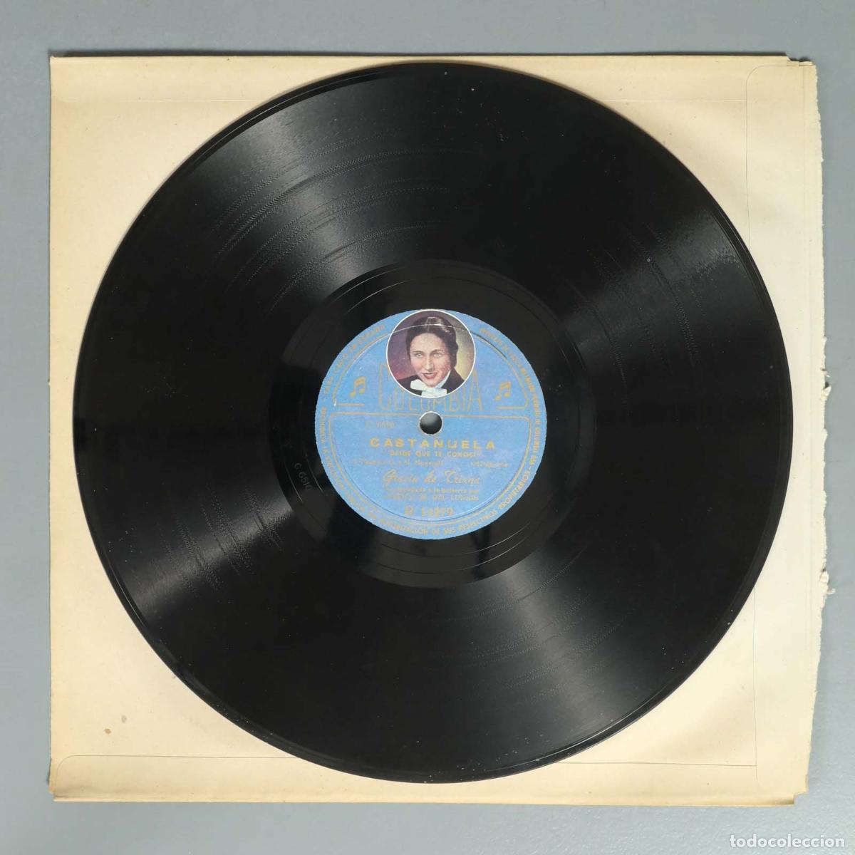 Discos de pizarra: DISCO DE PIZARRA. CASTA&Ntilde;UELA. GRACIA DE TRIANA - Foto 2