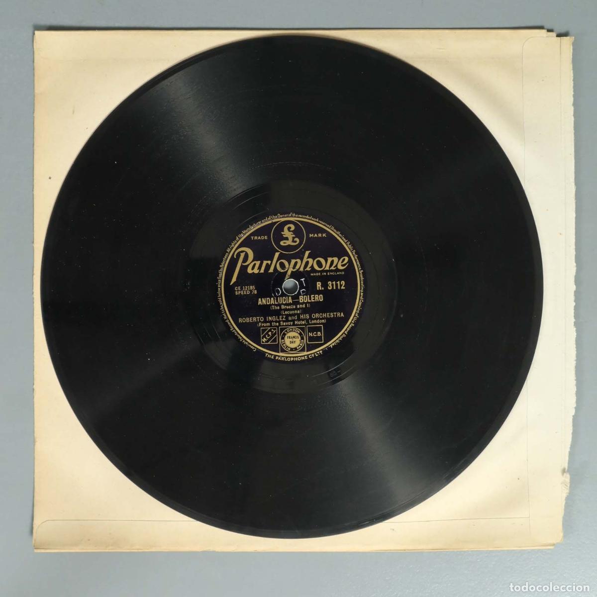 Schellackplatten: DISCO DE PIZARRA. ANDALUCIA. TEMPTATION. ROBERTO INGLEZ