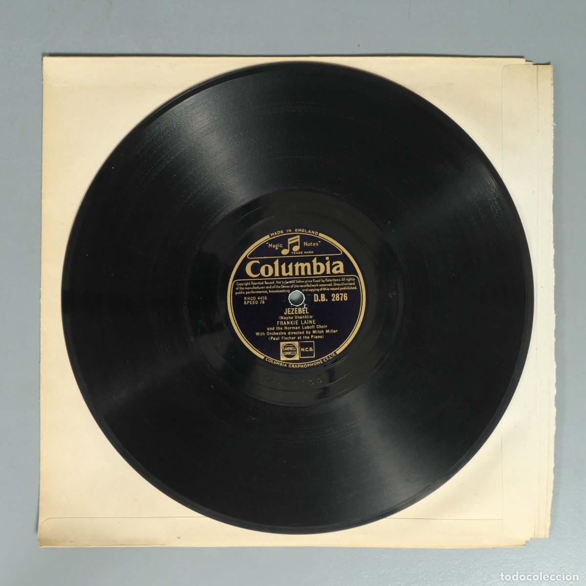 Schellackplatten: DISCO DE PIZARRA. JEZEBEL. ROSE ROSE I LOVE YOU. FRANKIE LAINE