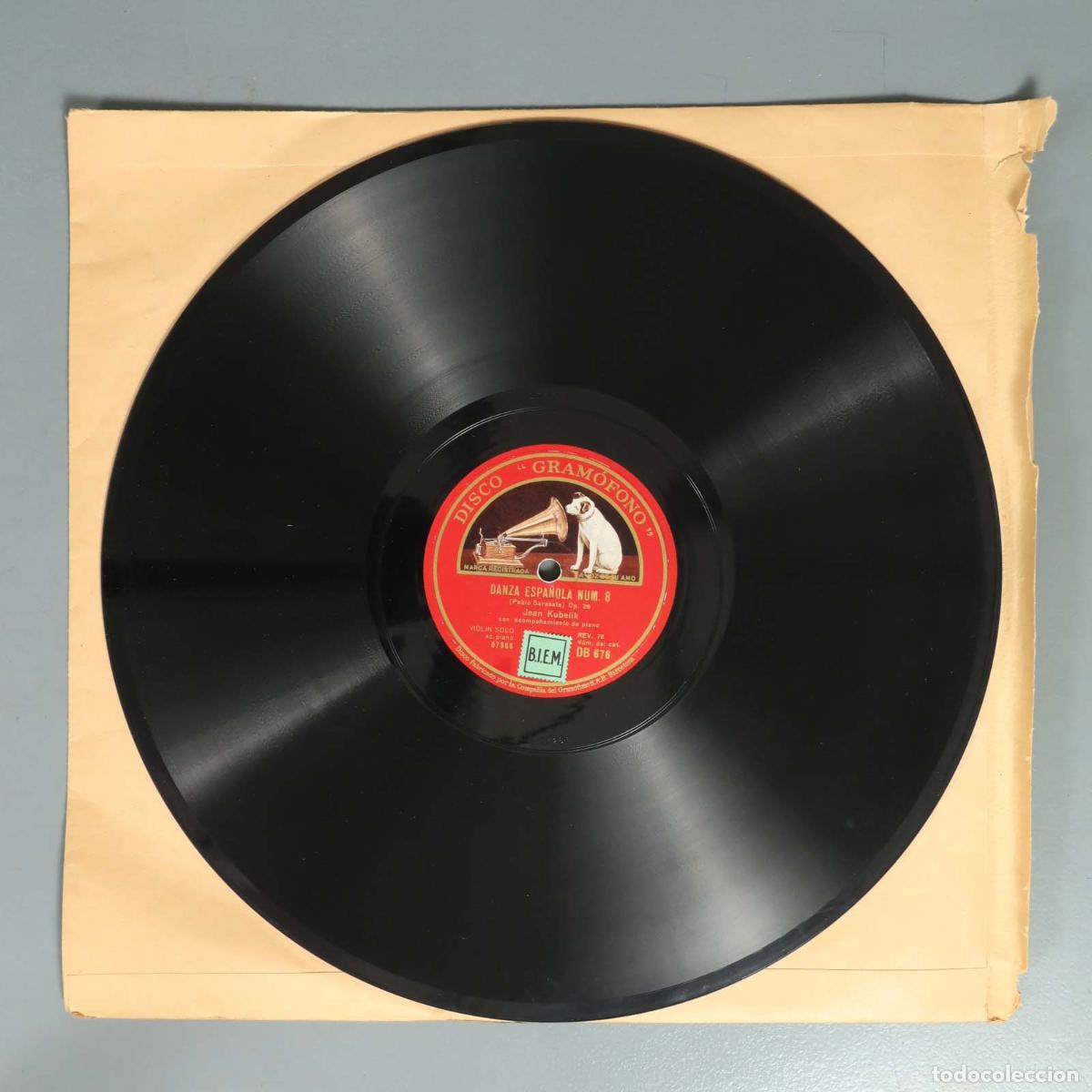 Schellackplatten: DISCO DE PIZARRA. DANZA ESPA&Ntilde;OLA 8. SARASATE. JEAN KUBELIK. ZAPATEADO