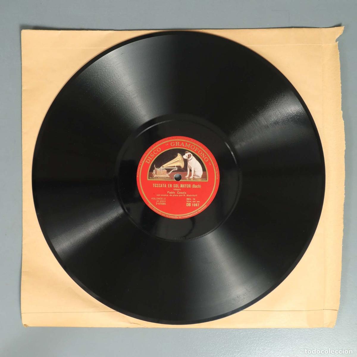 Schellackplatten: DISCO DE PIZARRA. TOCCATA EN SOL MAYOR. BACH. PABLO CASALS. MADNIKOFF
