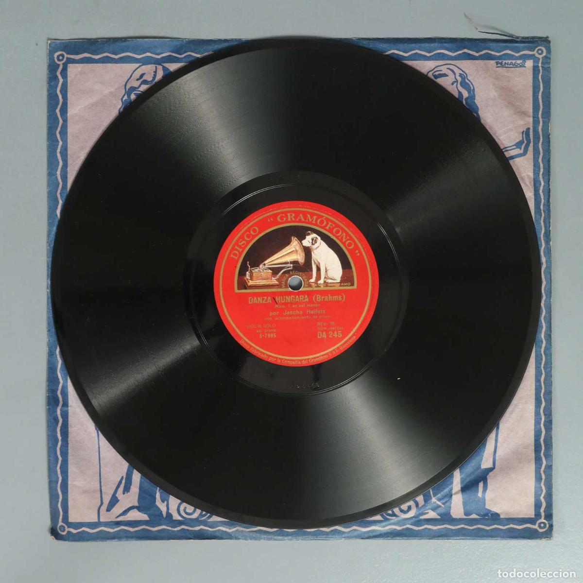 Discos de pizarra: DISCO DE PIZARRA. DANZA HUNGARA. BRAHMS. DANZA ESPA&Ntilde;OLA. JASCHA HEIFETZ