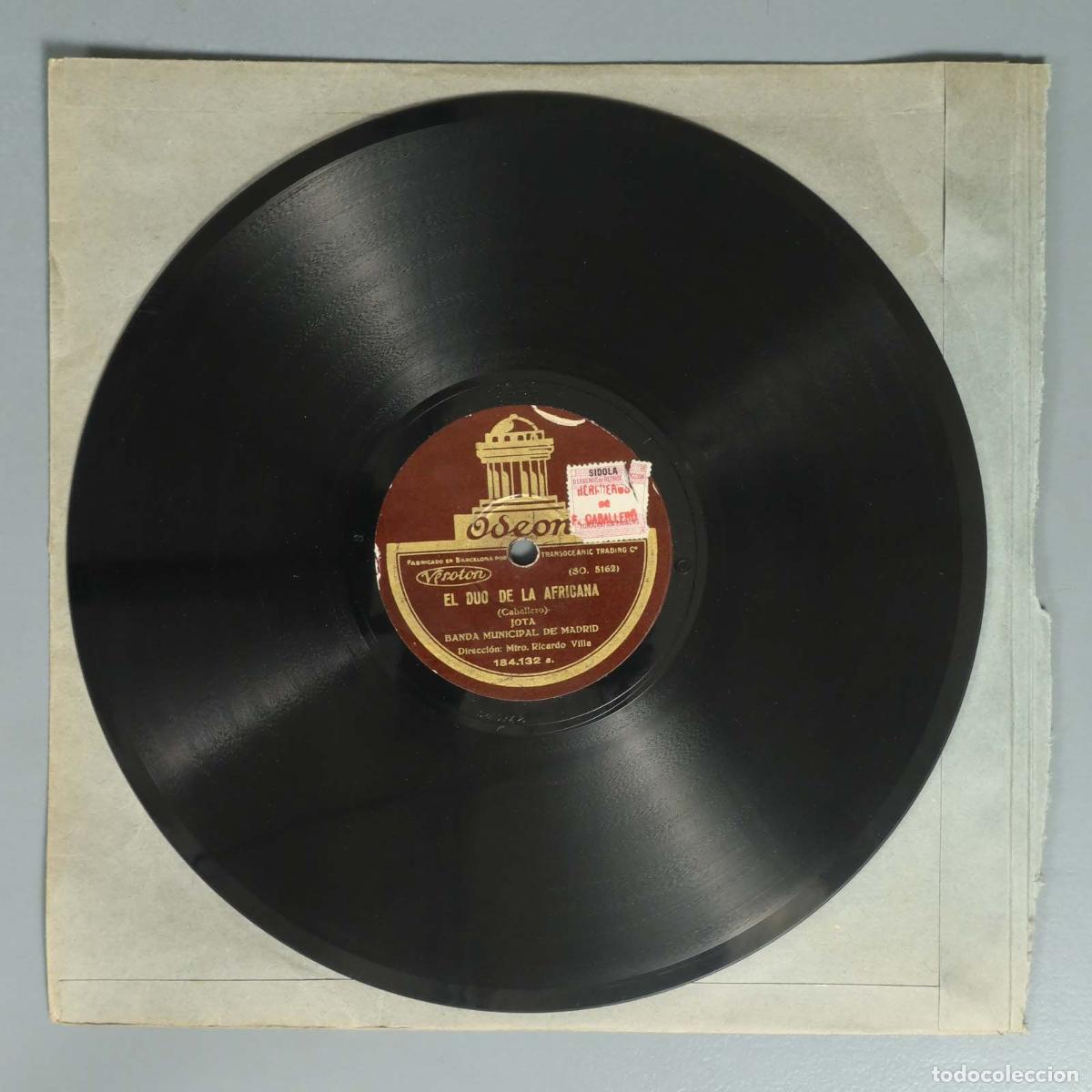 Discos de pizarra: DISCO DE PIZARRA. EL DUO DE LA AFRICANA. SERENATA DE LA FANTASIA MORISCA. BANDA MUNICIPAL DE MADRID.