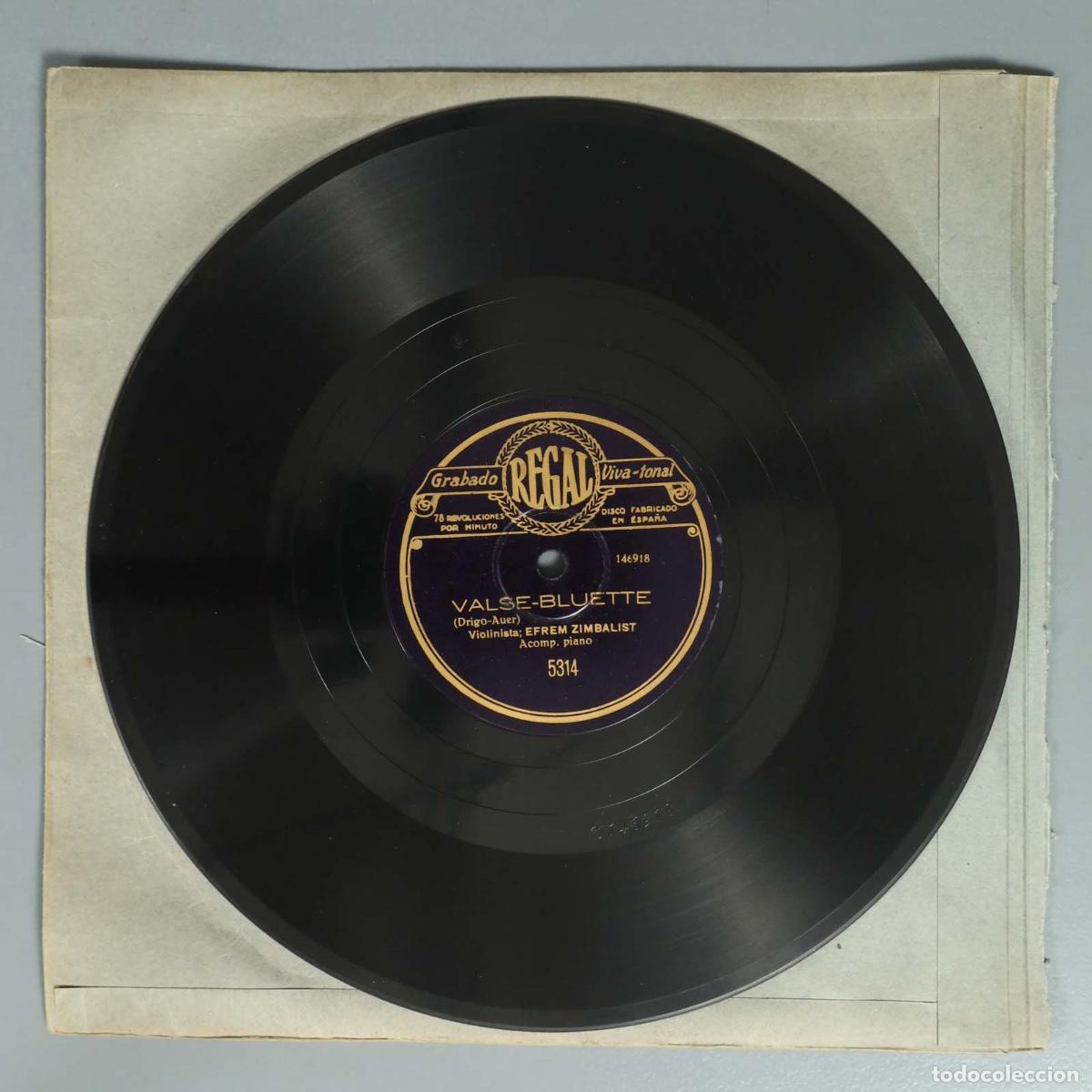 Discos de pizarra: DISCO DE PIZARRA. VALSE-BLUETTE. EFREM ZIMBALIST EL CEFIRO