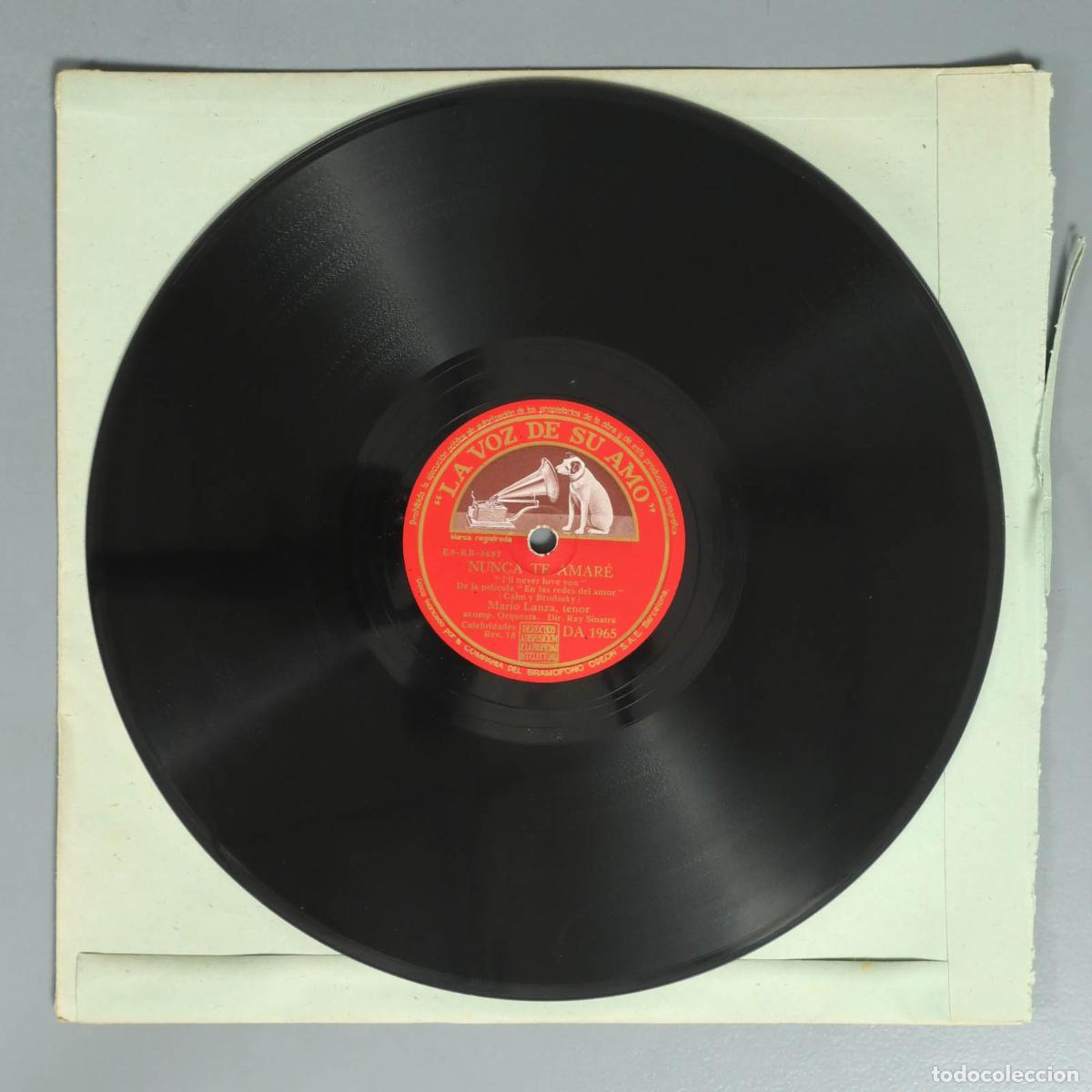 Discos de pizarra: DISCO DE PIZARRA. NUNCA TE AMARE. MARIO LANZA - Foto 2