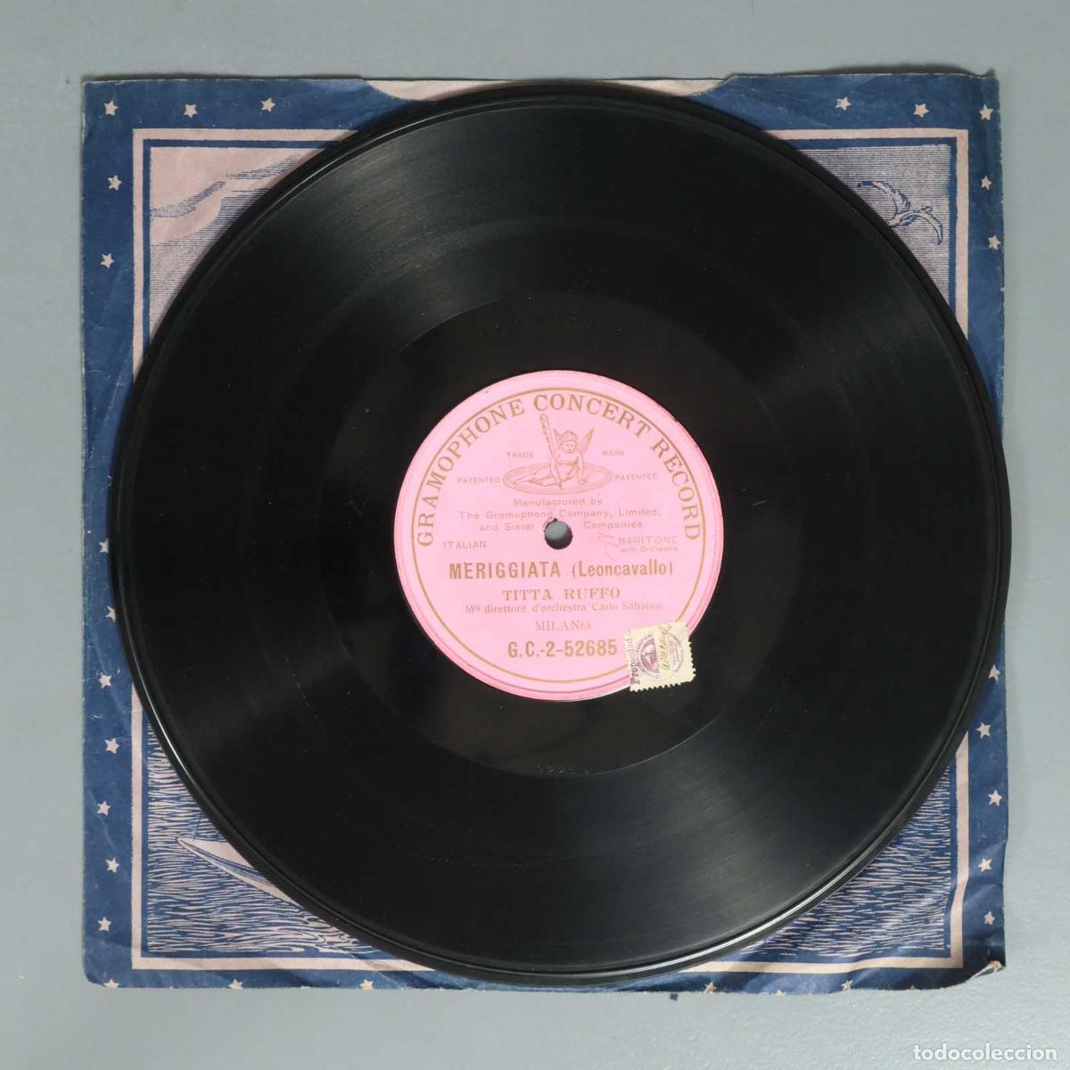 Discos de pizarra: DISCO DE PIZARRA. MERIGGIATA. LEONCAVALLO. TITTA RUFFO
