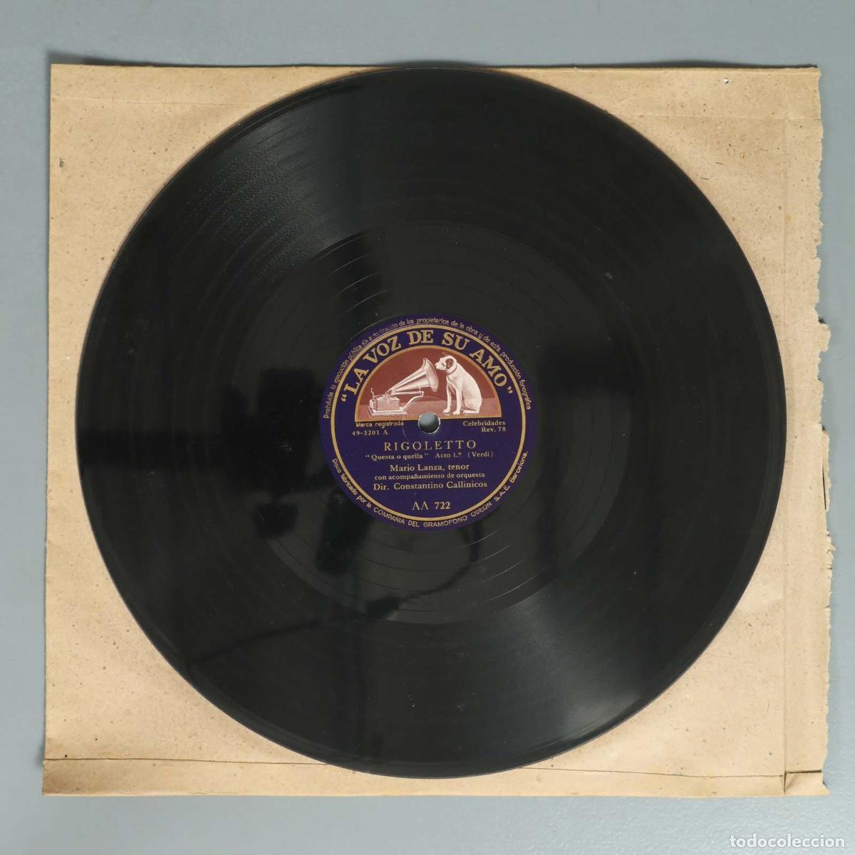 Discos de pizarra: DISCO DE PIZARRA. RIGOLETTO. ACTO 1 AVE MARIA. VERDI GOUNOD MARIO LANZA. CALLINICOS