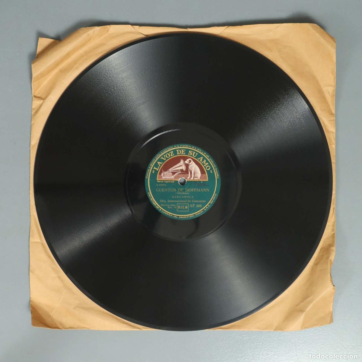 Discos de pizarra: DISCO DE PIZARRA. CUENTOS DE HOFFMANN. OFFENBACH BARCAROLA. CANCION DE PRIMAVERA