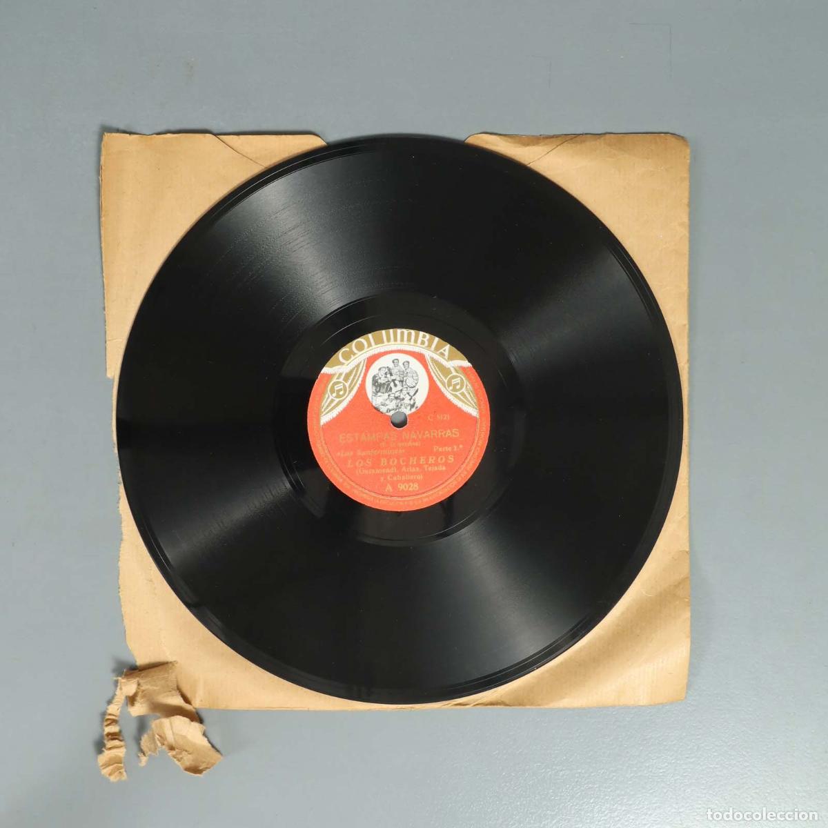Discos de pizarra: DISCO DE PIZARRA. ESTAMPAS NAVARRAS. LOS BOCHEROS. PARTE I Y II