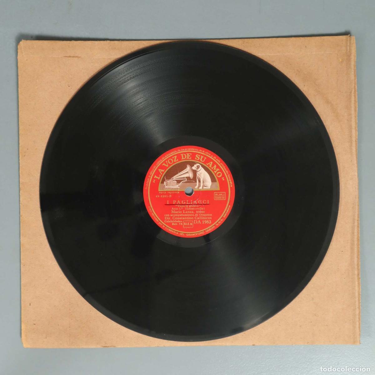 Discos de pizarra: DISCO DE PIZARRA. TOSCA. ACTO I . PAGLIACCI. LANZA CALLINICOS - Foto 2