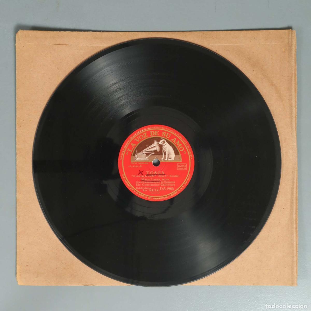 Schellackplatten: DISCO DE PIZARRA. TOSCA. ACTO I . PAGLIACCI. LANZA CALLINICOS
