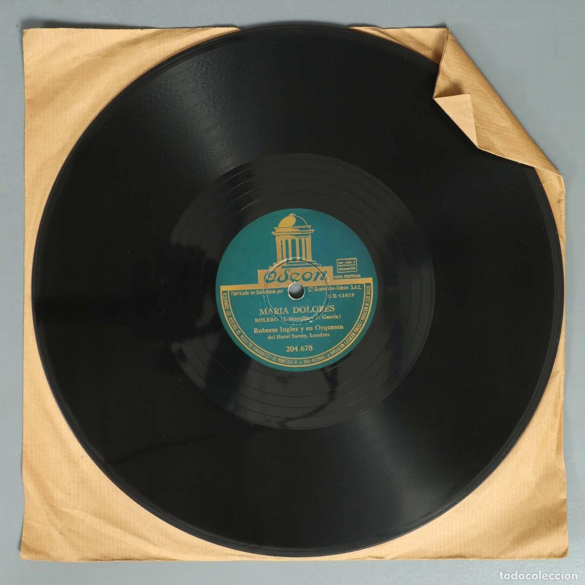 Schellackplatten: DISCO DE PIZARRA. MARIA DOLORES. ROBERTO INGLEZ. VIVA SAMBA