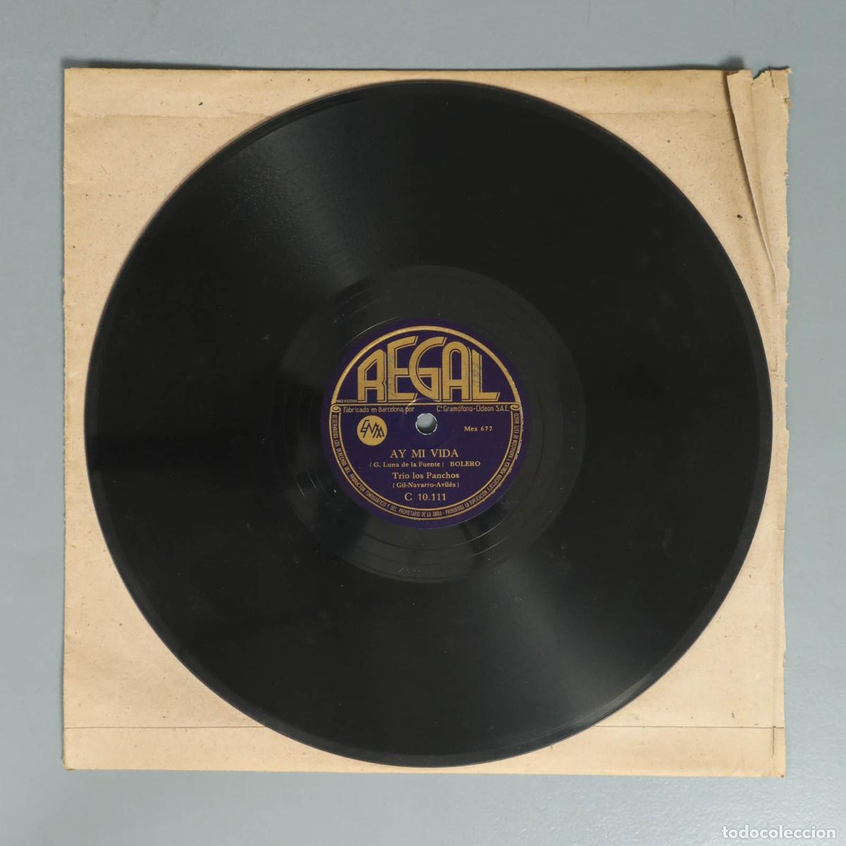 Discos de pizarra: DISCO DE PIZARRA. TRAIDORAMENTE. TRIO LOS PANCHOS. AY MI VIDA - Foto 2
