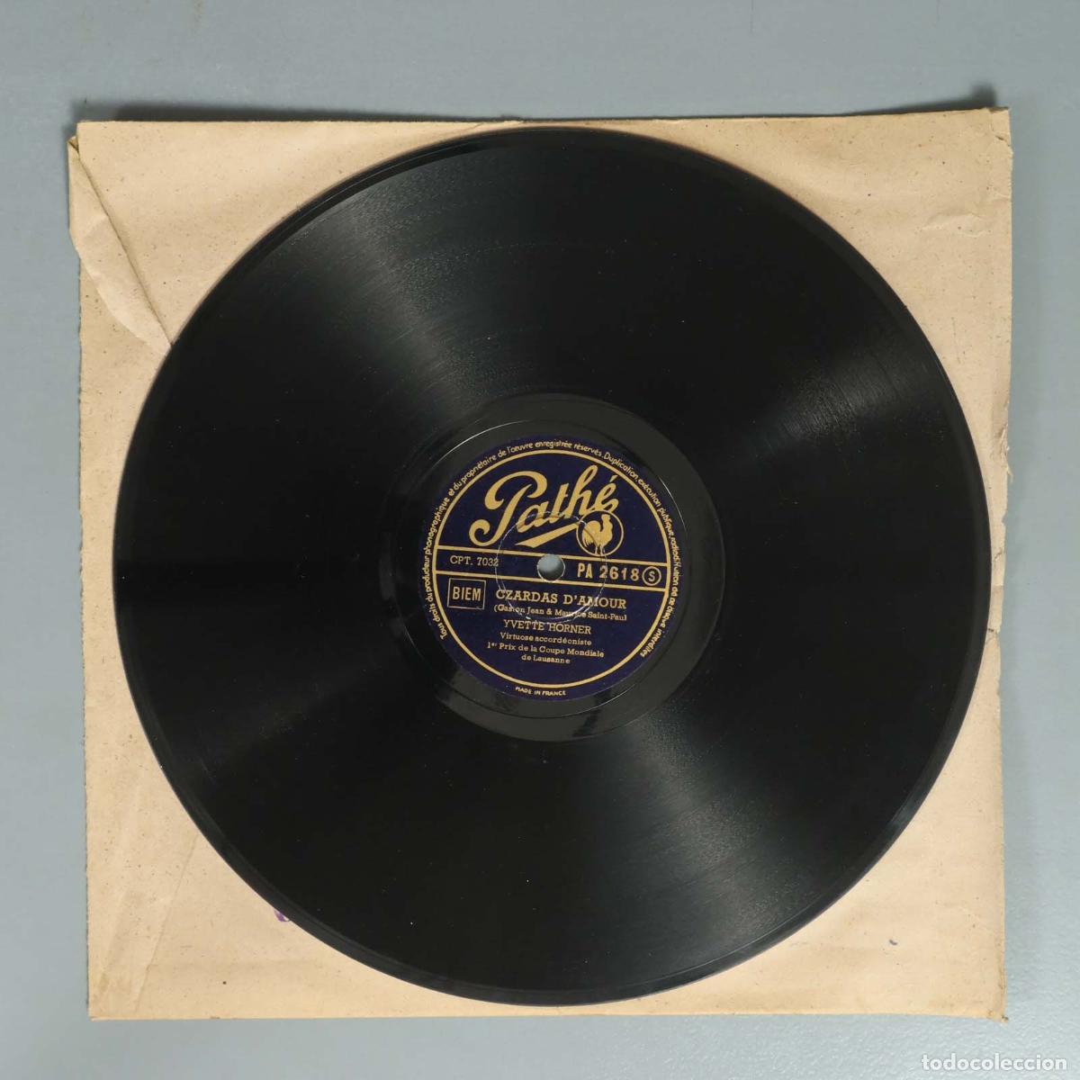 Schellackplatten: DISCO DE PIZARRA. CZARDAS D'AMOUR. YVETTE HORNER. ACCORDEONISTE.