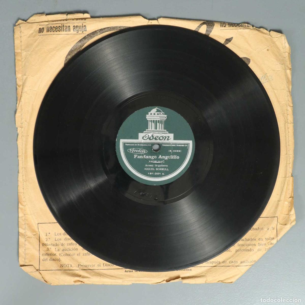 Discos de pizarra: DISCO DE PIZARRA. FANDANGUILLO ANGELILLO. MIGUEL BORRULL. TARANTA