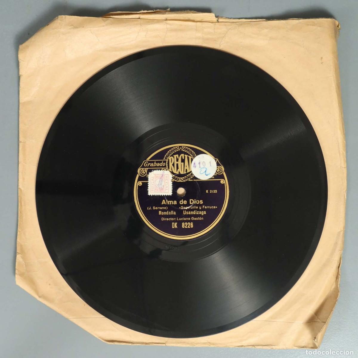 Schellackplatten: DISCO DE PIZARRA. ALMA DE DIOS. EL TRUST DE LOS TENORIOS. RONDALLA USANDIZAGA. LUCIANO GASTON