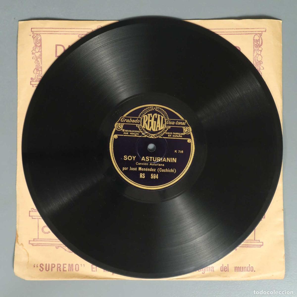 Schellackplatten: DISCO DE PIZARRA. SOY ASTUARIANIN. JOSE MENENDEZ CUCHICHI VAQUERIAS.