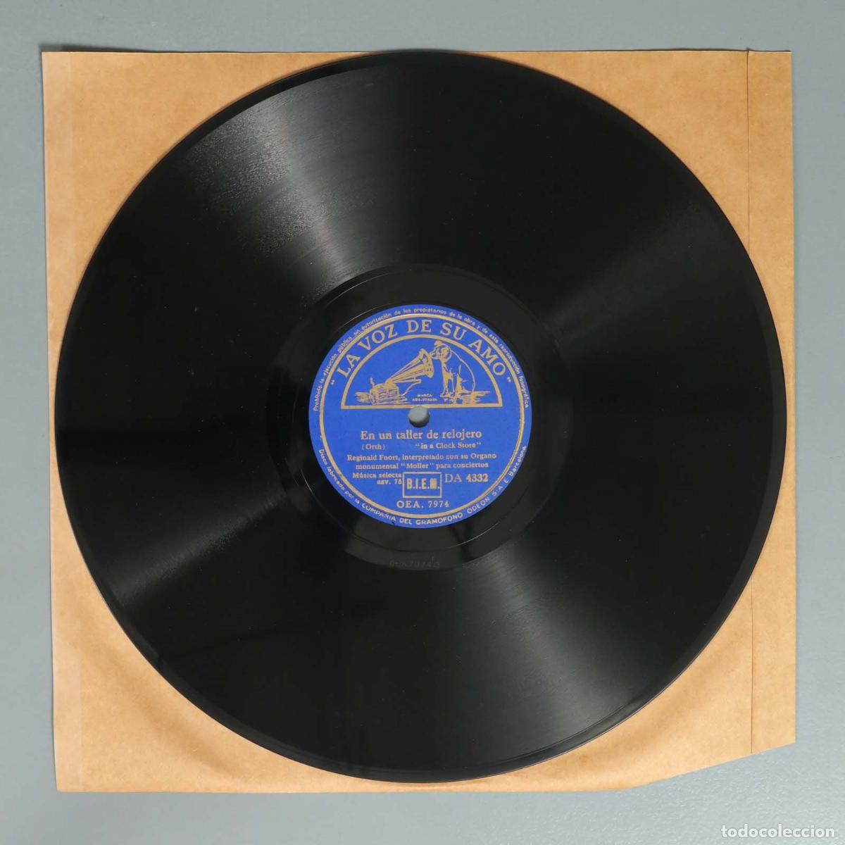 Schellackplatten: DISCO DE PIZARRA. EN UN TALLER RELOJERO. CANTOS DE PAJAROS AL ATARDECER. REGINALD FOORT