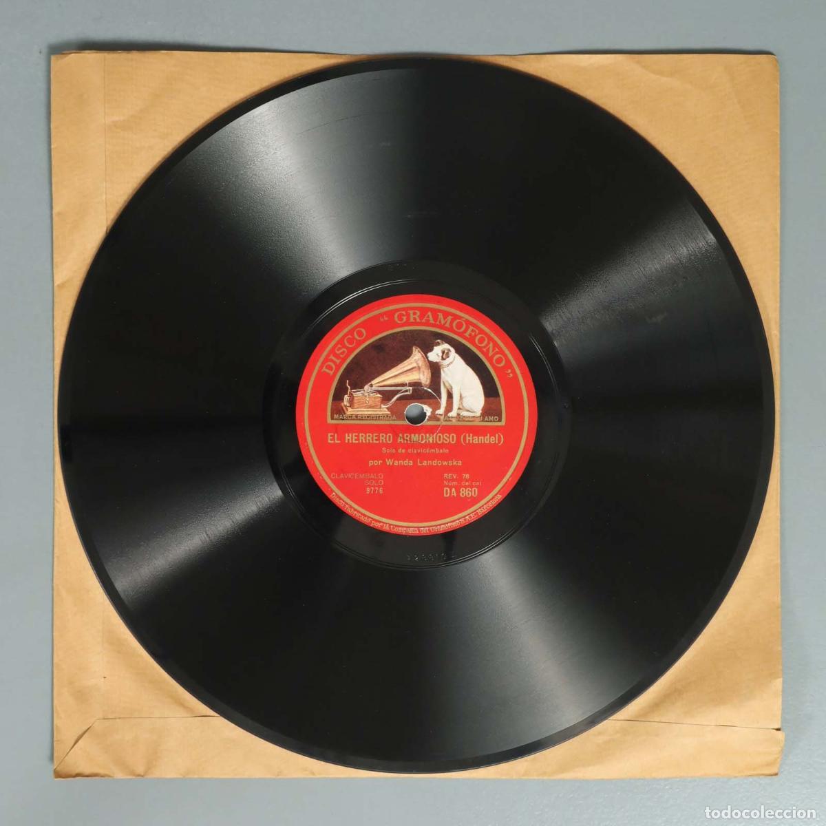 Schellackplatten: DISCO DE PIZARRA. EL HERRERO ARMONIOSO. HANDEL. MARCHA TURCA MOZART. LANDOWSKA