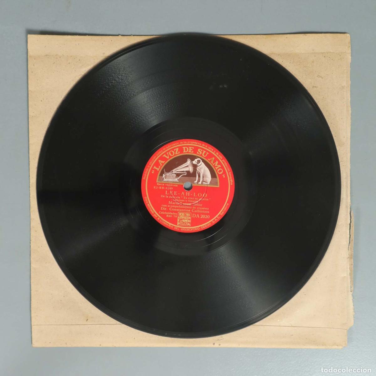 Schellackplatten: DISCO DE PIZARRA. LEE-AH-LOO- MARIO LANZA. CALLINICOS. ME HACES ALGO