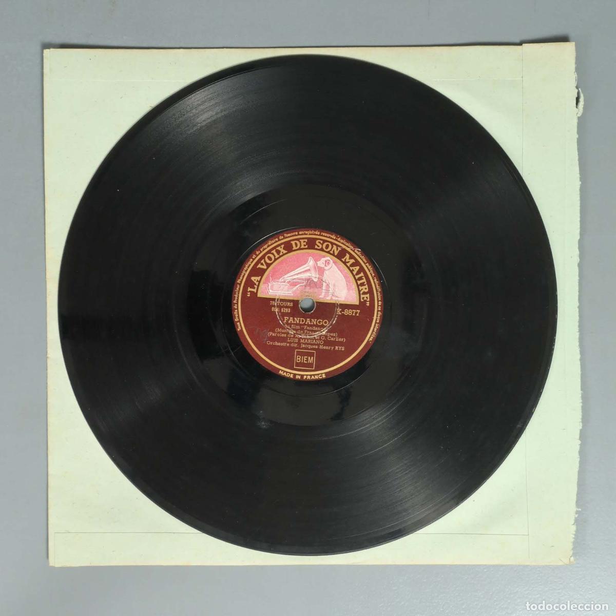 Schellackplatten: DISCO DE PIZARRA. FANDANGO. LUIS MARIANO. ANGELICA SERENADE