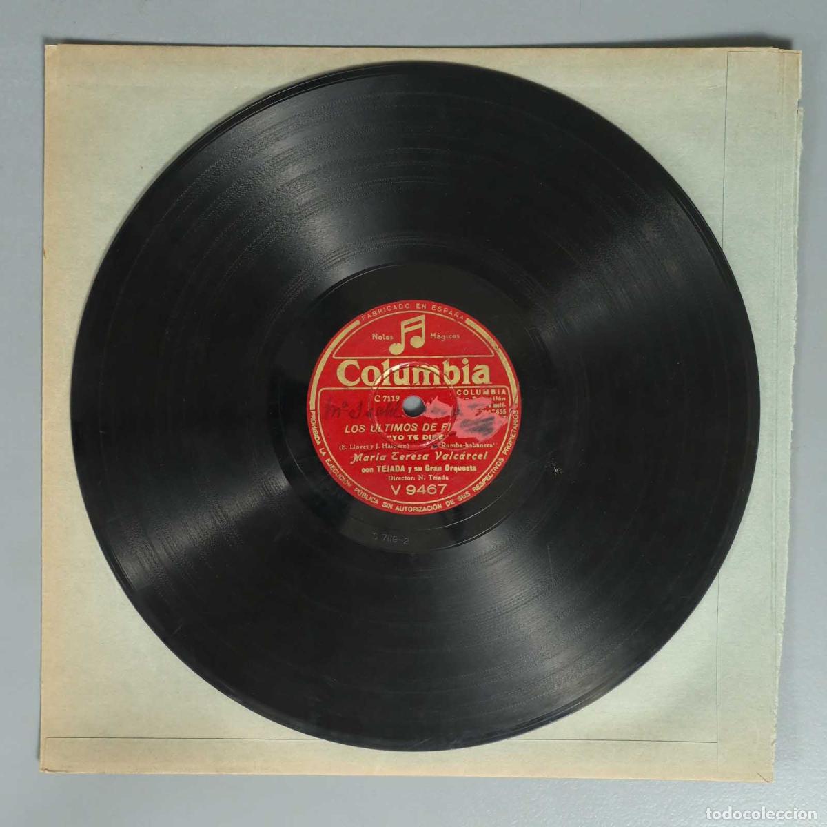 Schellackplatten: DISCO DE PIZARRA. LOS ULTIMOS DE FILIPINAS. MARIA TERESA VALCARCEL