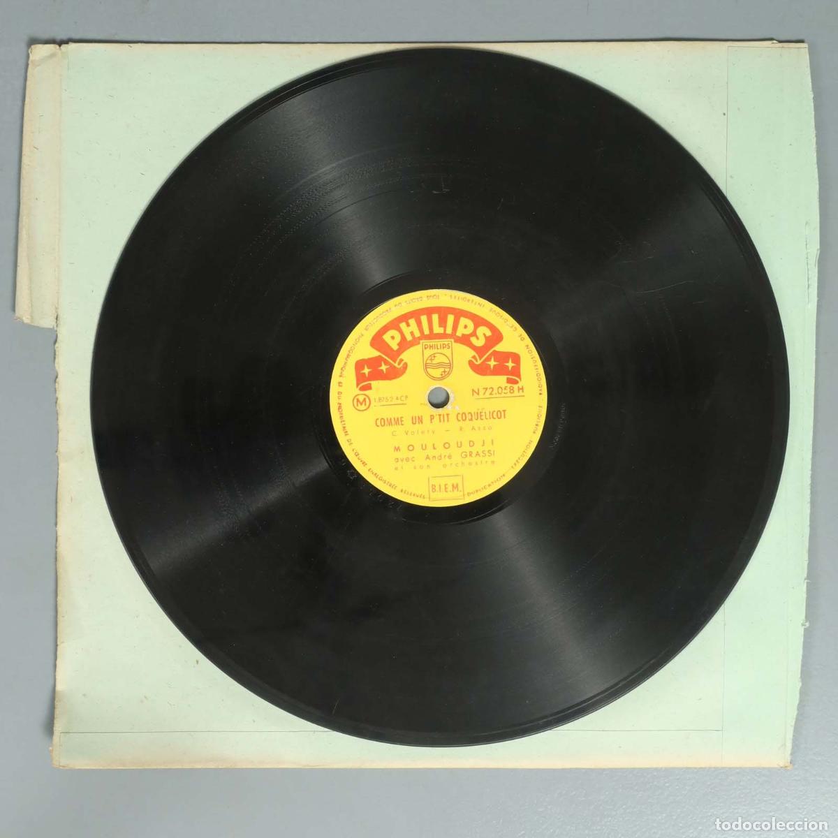 Schellackplatten: DISCO DE PIZARRA. COMME UN P'TIT COQUELICOT. MOULOUDJI. GRASSI