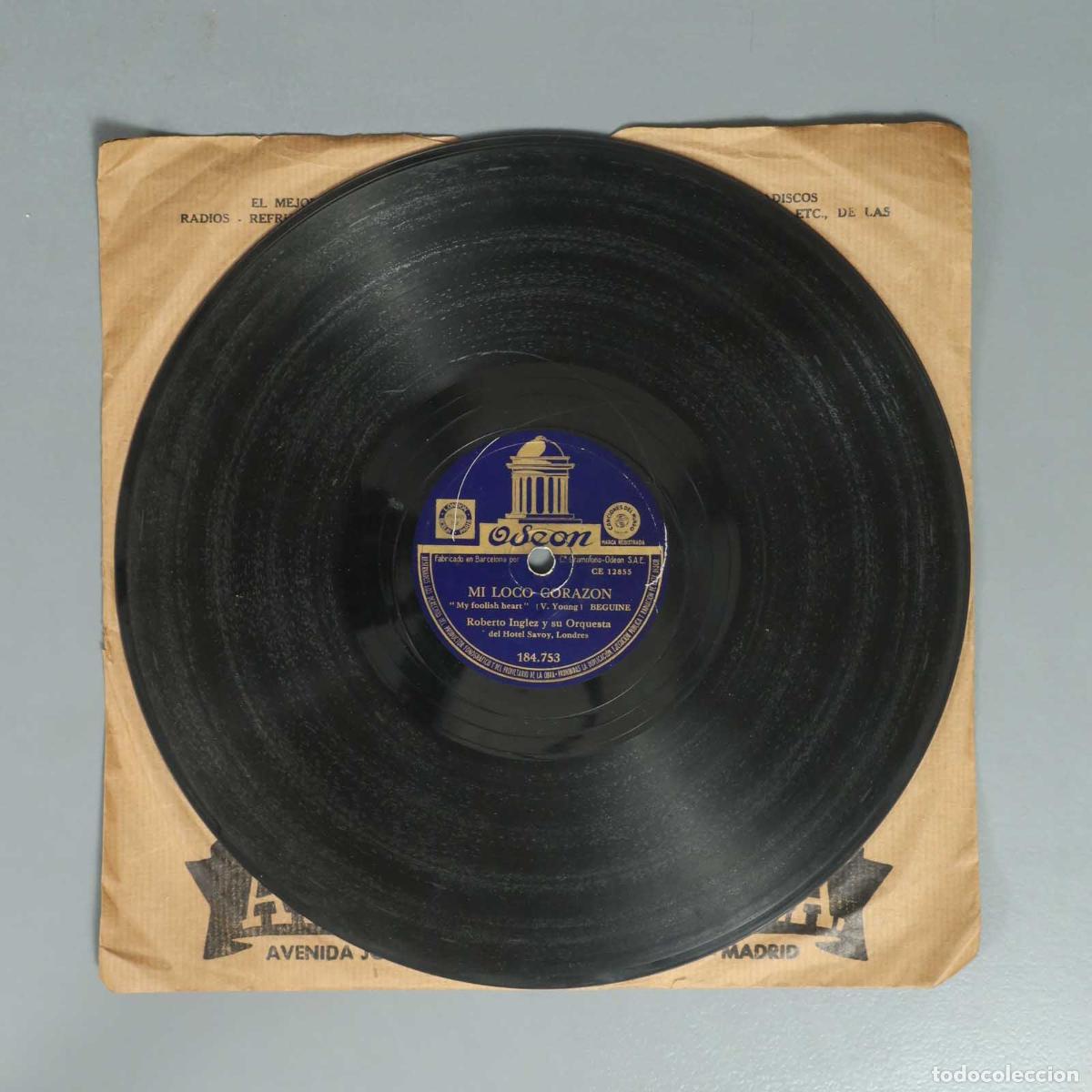 Discos de pizarra: DISCO DE PIZARRA. MI LOCO CORAZON. ROBERTO INGLEZ. SERENATA PORTUGUESA