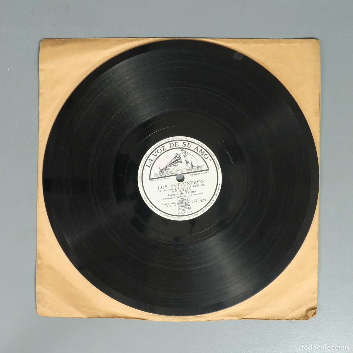 Discos de pizarra: DISCO DE PIZARRA. LOS ACITUNEROS. MI COMPA&Ntilde;ERA. GRACIA DE TRIANA